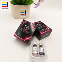 Boîte d'emballage pour flacons en verre de 3 ml (2 pièces) avec laminage brillant, boîte personnalisée et étiquette adhésive pour flacon, ensemble complet