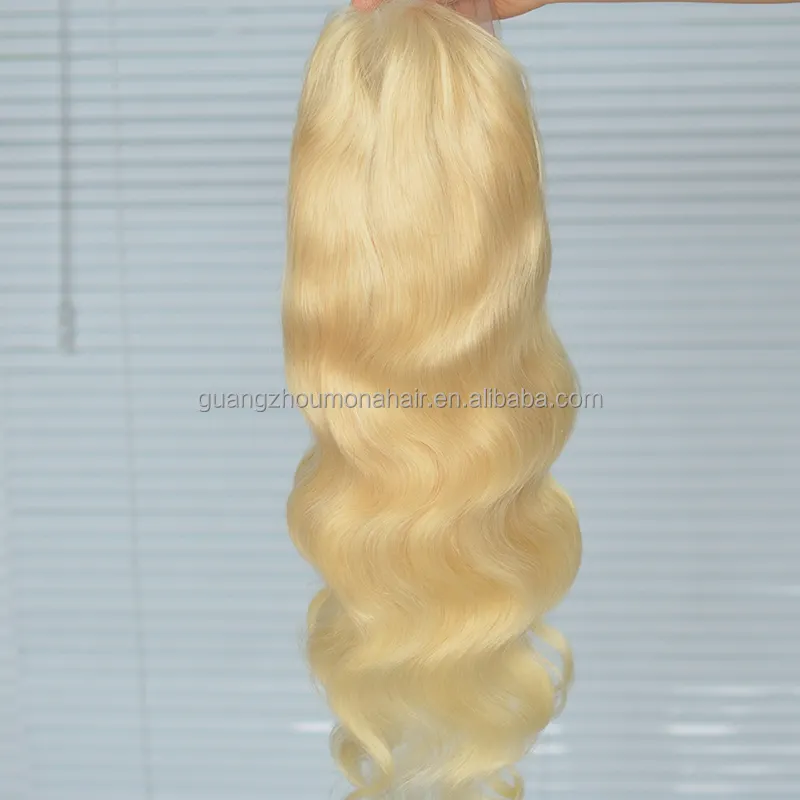 Wholesale 180 Density Body Wave 613 Blonde Lace Front Wigs Human Hair Average Cap