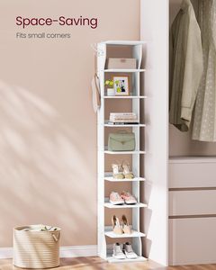 Zapatero Estrecho y Delgado <span class=keywords><strong>de</strong></span> <span class=keywords><strong>Madera</strong></span> <span class=keywords><strong>para</strong></span> Dormitorio y Entrada, Organizador <span class=keywords><strong>de</strong></span> <span class=keywords><strong>Zapatos</strong></span> <span class=keywords><strong>de</strong></span> 9 Niveles <span class=keywords><strong>para</strong></span> Esquina - Product Image 2