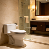 Cuvette de toilettes monobloc à chasse siphonique moderne, en céramique à motif marbre gris et blanc, de la gamme d'articles sanitaires chinois