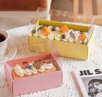 Boîte d'emballage transparente pour rouleau de gâteau de cuisson de dessert pour rouleau de serviette Macaron et pour rouleau suisse facile à couper en morceaux