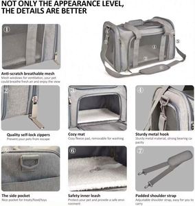 BSCI Factory Custom Design Airline Approved <b>Dog</b> Cat Travel <b>Dogs</b> Pet <b>Carrier</b> <b>Bag</b> Pet <b>Carrier</b> Travel <b>Bag</b> - Product Image 3