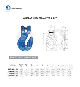 Gancho Forjado de Acero Superaleado HIDEA para Cadena Grado 80 100, Grapa G100 para Elevación con Soporte, Recubrimiento en Polvo - Product Image 2