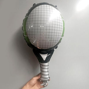 ग्रीन टेनिस रैकेट गोल फॉइल बैलून, प्रिंट करने योग्य प्रचार खेल गुब्बारे, लोगो और पाठ के साथ, घटनाओं के लिए फांसी की सजावट - Product Image 2