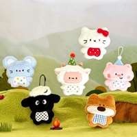Porte-clés en peluche mini animal Kawaii, pendentif de sac mignon, breloque de sac à dos douce et moelleuse, petit ornement, cadeau, vente en gros