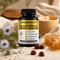 Gummies à l'huile de nigelle 2% Thymoquinone Soutien immunitaire Cheveux Peau 60 Compléments végétaliens