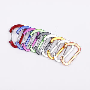 Aluminum Alloy Carabiner No 4 D Type Flattened Spring Buckle Colored <b>Key</b> <b>Ring</b> Universal Use Zhejiang Origin - Product Image 4