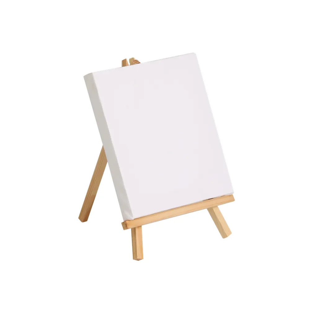 Painting set different sizes mini wooden easels with canvas canvas for kids painting