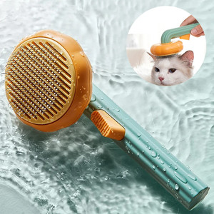 Cepillo para mascotas de plástico ecológico al por mayor con diseño de calabaza, autolimpiable, para eliminar el pelo suelto y los capilares inferiores - Product Image 1