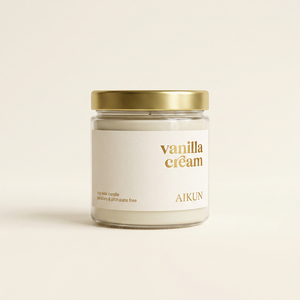Bougie en cire de soja écologique AIKUN avec pot en verre rose, parfumée bio pour les fêtes du Nouvel An et la décoration de la maison - Product Image 2