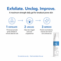 Gel anti-acné à 1 % de peroxyde de benzoyle, hydratant, contrôle du sébum, exfoliant, revitalisant pour la peau, traitement des taches, marque privée