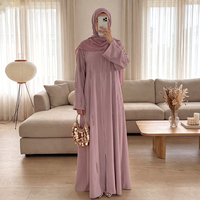Robe Abaya musulmane élégante et personnalisée, faite à la main, à manches longues, en polyester, longueur au sol, ornée de perles, pour un usage quotidien