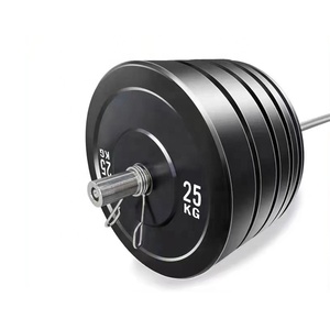 Piastre in gomma da 1 pollice per albero con manubrio da 25kg - Product Image 1