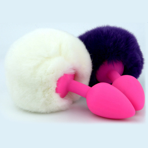 Custom design Piccolo Silicone Coniglio Code, Fetish Pelliccia di Coniglio Coda Butt <span class=keywords><strong>Plug</strong></span> Anale - Product Image 1
