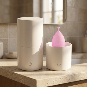 Esterilizador de copas menstruales de plástico reutilizables para desinfección y limpieza con vapor - Product Image 3