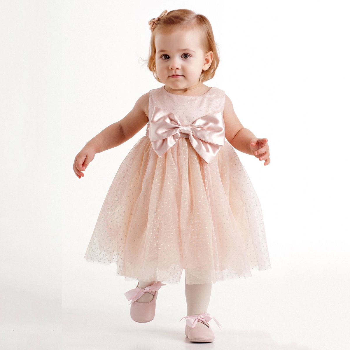 3 years birthday dress Elegant Baby Girl Chinese Puff Sleeve Puffy Dress Toddler Girl Party Dresses