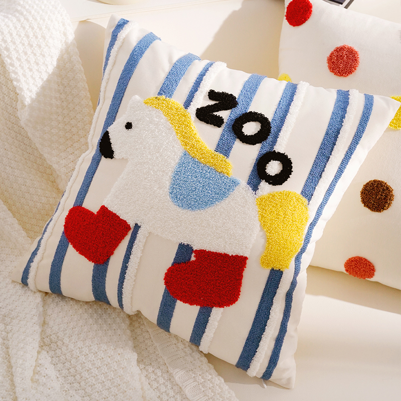 Cuscino blu-3 (18 * 18 pollici)