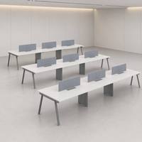 Bureau de travail moderne pour 6 personnes, mobilier de bureau commercial, table d'ordinateur de bureau, utilisation polyvalente pour atelier