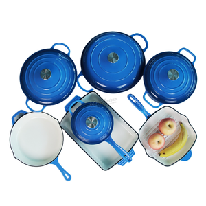 Olla de Hierro Fundido con Revestimiento de Esmalte, Ecológica, Apta para Lavavajillas y Microondas, Juego de Utensilios de Cocina de Metal de 11 Piezas, Esencial para la Cocina - Product Image 5
