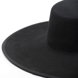 Chapeaux décontractés bicolores pour hommes et femmes, à large bord de 11 cm, avec fond rouge, 100% laine, Fedora - Product Image 3