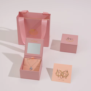 Custom Logo Fashion Magnetic Mirror Jewelry <b>Box</b> Jewelry Necklace Ring Gift Set Package <b>Box</b> Hot Sell Jewelry Storage <b>Box</b> Premium - Product Image 3