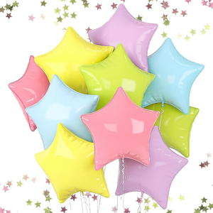 Wholesale 18 Inch <b>Star</b> Heart Aluminum Film <b>Balloon</b> Solid Color Birthday Party Decoration Foil <b>Balloon</b> Globos for Kids - Product Image 1