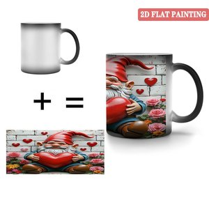 Mug magique personnalisé pour la Saint-Valentin, motif personnalisé, noir givré, 11 oz, tasse en céramique sensible à la chaleur - Product Image 4