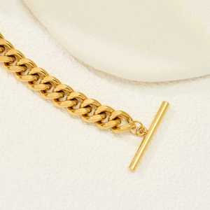 Collar de cadena de clavícula cubana versátil de gama alta americana europea, cadena de eslabones de lujo ligera, joyería, accesorios de moda - Product Image 3