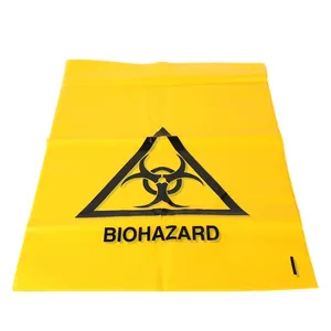 أحمر أصفر الأوتوكلاف مخصصة البلاستيك Biohazard كيس النفايات الطبية كيس النفايات للمستشفى عيادة