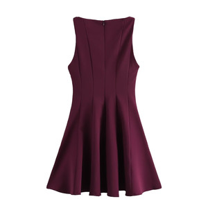Abbigliamento donna MYST & ZA 2024 autunno e inverno nuova moda girocollo senza maniche abito con orlo largo 3067240 - Product Image 6