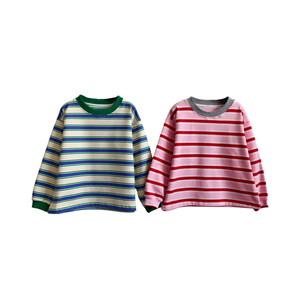 Vestiti all'ingrosso <span class=keywords><strong>alla</strong></span> <span class=keywords><strong>moda</strong></span> <span class=keywords><strong>per</strong></span> bambini <span class=keywords><strong>felpe</strong></span> a righe in cotone lavorato a maglia <span class=keywords><strong>per</strong></span> ragazzi e <span class=keywords><strong>ragazze</strong></span> Oversize Casual Pullover top <span class=keywords><strong>per</strong></span> bambini - Product Image 4