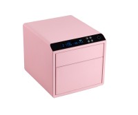 Coffre-fort en cuir de qualité supérieure à deux couches avec tiroir à serrure par mot de passe à empreinte digitale pour bijoux, maquillage et vanité.