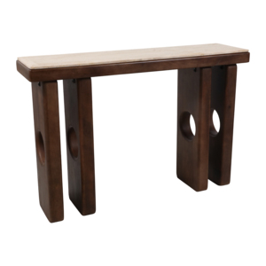 Consolle Rettangolare in Legno Massello di Mango con Piano in Pietra, Pezzo d'Arredo per Ingresso, Soggiorno e Corridoio - Product Image 2