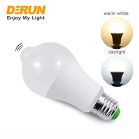 Sensor infrarrojo 7W 9W 12W E27 E26 B22 Base LED Sensor de movimiento Bombilla LED Bombilla inteligente para baño Garaje, LED-SENSOR