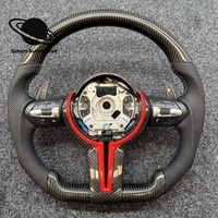 Volant sport en fibre de carbone véritable pour Série 3 et Série 7 avec cuir pour un ajustement universel