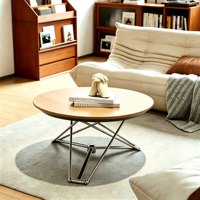 Table basse moderne avec charnières à ressort, pliable et réglable en hauteur, structure en bois durable pour salon