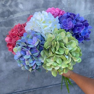 3D Hydrangea Artificial <b>Flowers</b> <b>Single</b> Branch High Simulation Wedding Home Decor Outdoor Props - Product Image 1