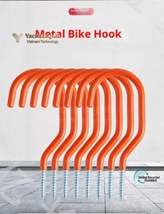 Orange <b>Plastic</b> Slip <b>Hook</b> 5.9 Inch With Screw Base Powder Coated Finish - Product Image 5