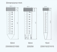 Tube à centrifuger de laboratoire Labtex 15ml 50ml, fond conique en PP, pour prélèvement sanguin, noir et bleu, prix bas