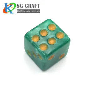 Custom Made Size 8-35mm Acrylic Dice Orange/Green Drinking Digital Dice Board Gambling 6 Sides Poker Party Game