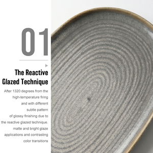 <span class=keywords><strong>Assiette</strong></span> ovale en céramique et porcelaine à glaçure réactive, style nordique, durable, pour service de dîner, poisson, barbecue, idéale pour restaurants, hôtels et fêtes - Vente en gros usine - Product Image 3