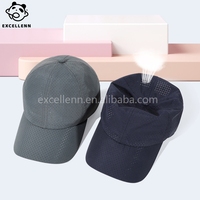 Gorra de Béisbol de Verano, Delgada, Transpirable, Impermeable, Informal, de Secado Rápido, con Malla Perforada, de 6 Paneles, con Relieve, de Una Sola Capa