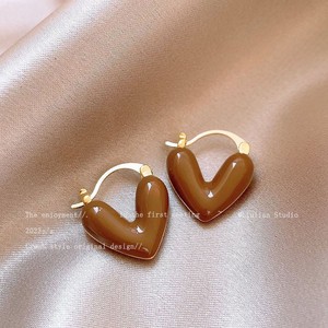 Boucles d'Oreilles Bijoux pour Femmes Coeur Cerceau Carré Géométrie Émail et Opale Autres Boucles d'Oreilles de Mode Nouveau Designer Boucles d'Oreilles pour Femmes - Product Image 4