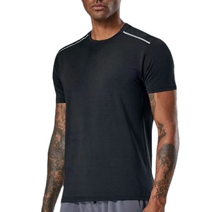 T-shirt de sport pour homme, coupe musclée, 88% polyester, 12% élasthanne, respirant, compression, <span class=keywords><strong>anti</strong></span>-transpiration, jacquard, pour la salle de sport et l'entraînement - Product Image 6