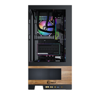 Boîtier PC KINPOWER en bois et verre trempé avec écran LCD, idéal pour le gaming, micro-ATX, maille, entièrement personnalisable – Nouveauté très prisée