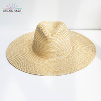 Shinehats 2024 lujo OEM ala ancha sombrero de paja de trigo personalizado playa sombrero de moda Chapeau Panamá mujeres señoras verano Sombreros