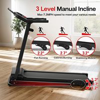 Caminadora Eléctrica Portátil Compacta para Uso Doméstico, Plegable, con Amplia Área de Corredor, Inclinación Manual y Pantalla LED