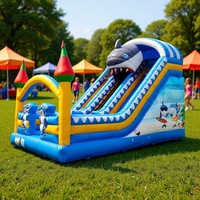 Château gonflable pour enfants avec toboggan, tunnel d'escalade et zone de rebond, structure gonflable robuste pour la location événementielle