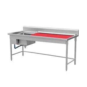 Good Quality 1.8m Stainless Steel Work Bench With Chopping Board