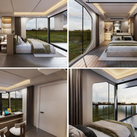 Maison-conteneur capsule spatiale haut de gamme personnalisée à double couche, micro-maison compacte, hôtel, bureau avec artisanat modulaire 9,6*3,4*5,9m